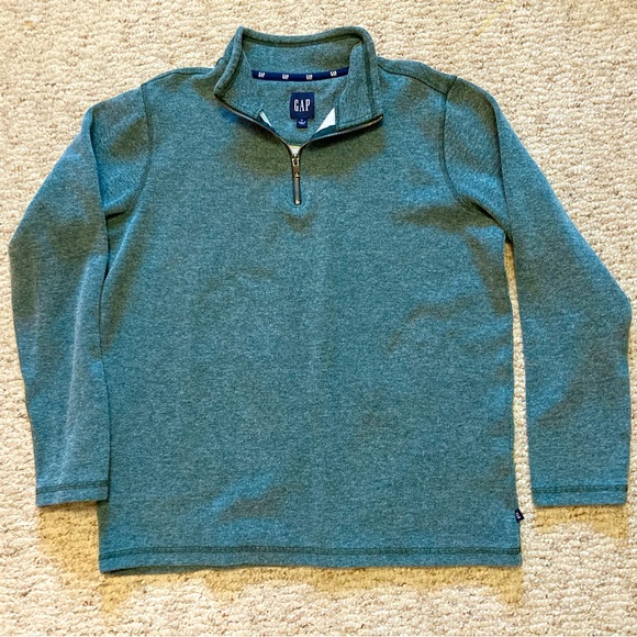 Men’s Gap 1/4 Zip Pullover. Heathered Emerald Green. Size Large, EUC - Picture 1 of 2